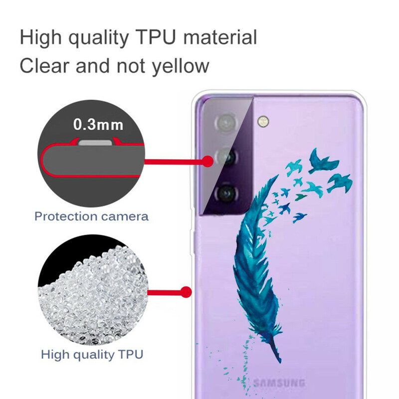 Kuori Samsung Galaxy S21 5G Kaunis Höyhen