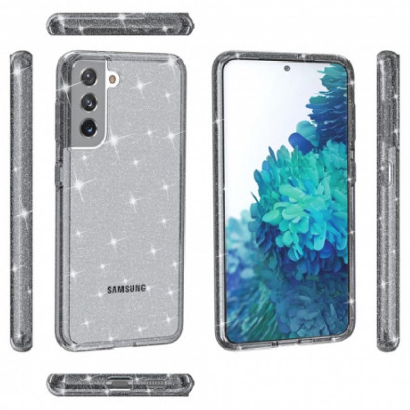 Kuori Samsung Galaxy S21 5G Läpinäkyvät Paljetit