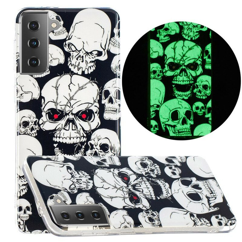 Kuori Samsung Galaxy S21 5G Varoitus Fluoresoivat Kallot