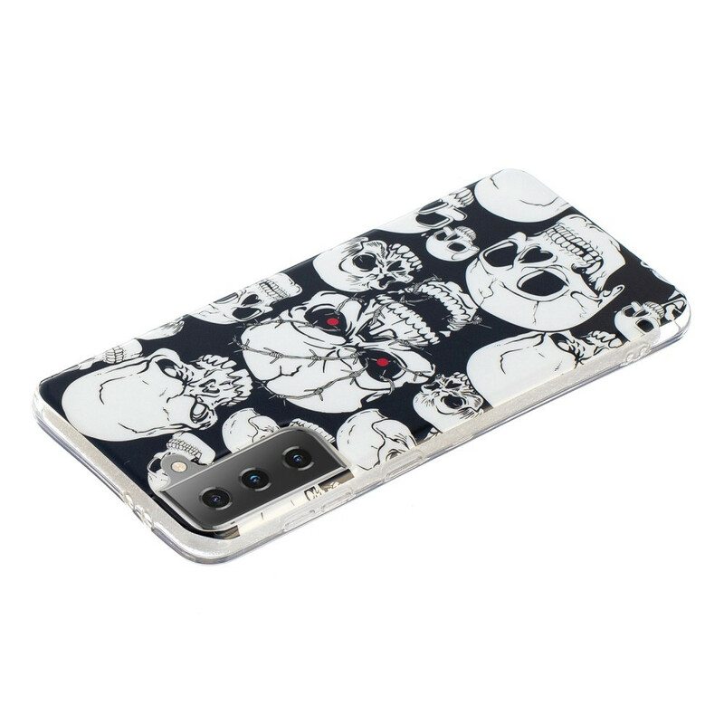 Kuori Samsung Galaxy S21 5G Varoitus Fluoresoivat Kallot