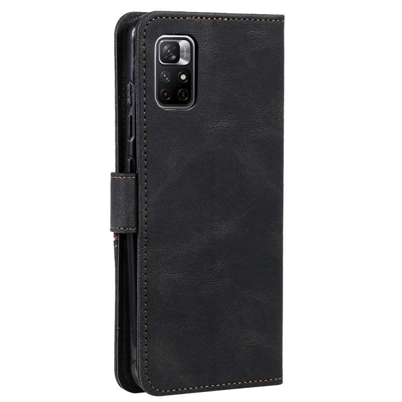Nahkakotelo Poco M4 Pro 5G Skin-touch Haljasnahkaa