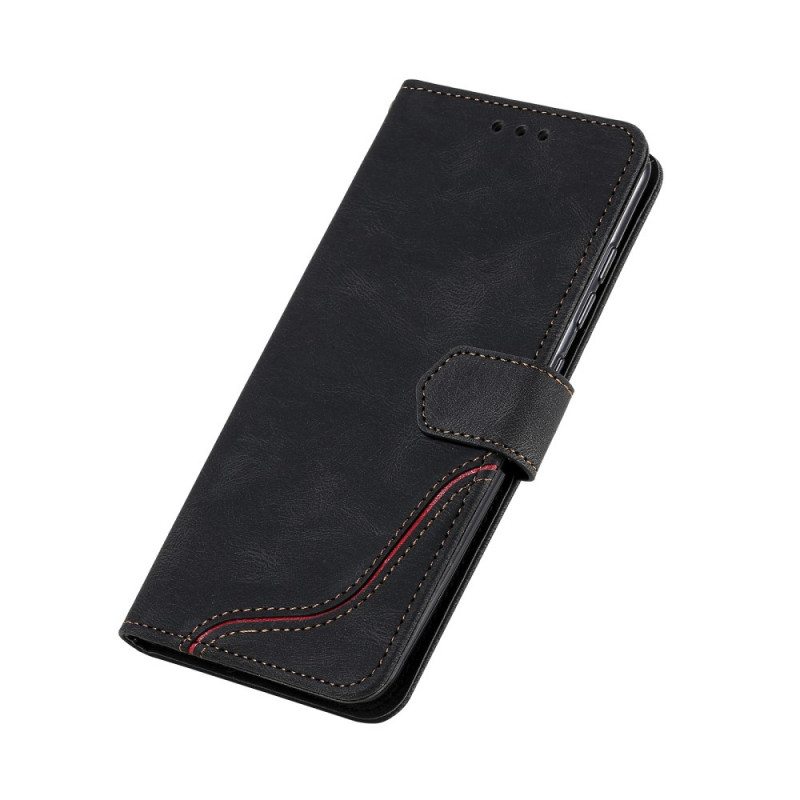 Nahkakotelo Poco M4 Pro 5G Skin-touch Haljasnahkaa