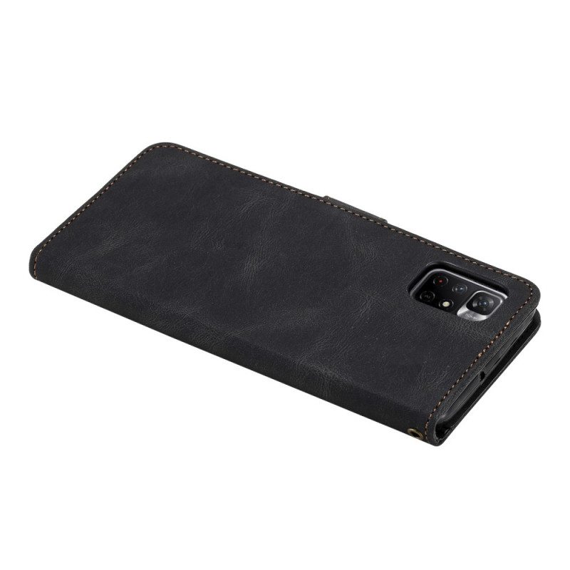 Nahkakotelo Poco M4 Pro 5G Skin-touch Haljasnahkaa