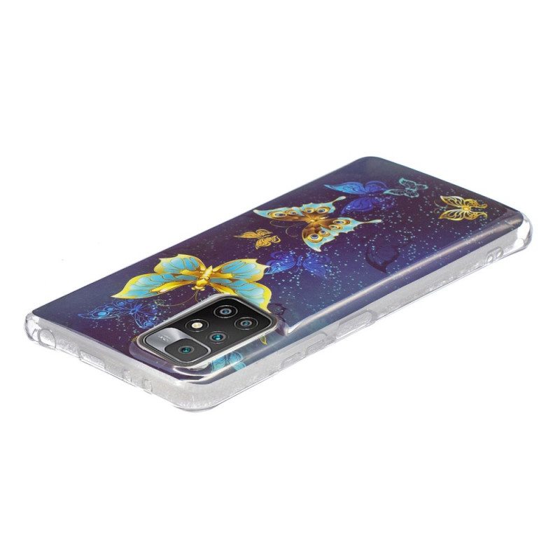 Case Xiaomi Redmi 10 Fluoresoivat Perhoset