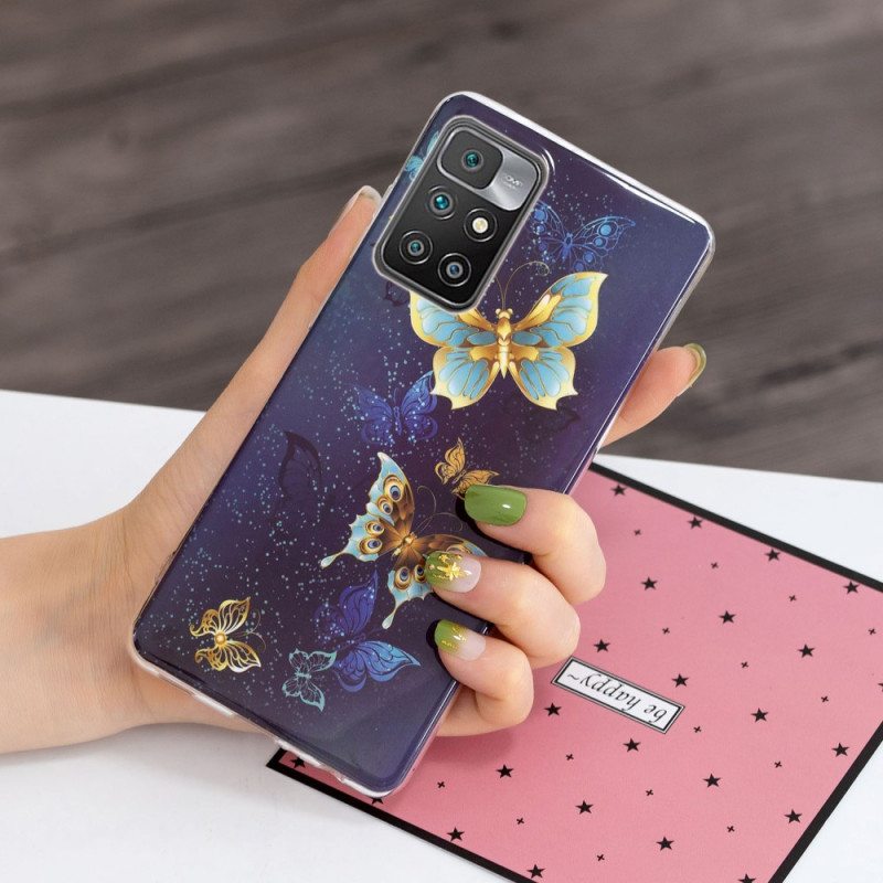 Case Xiaomi Redmi 10 Fluoresoivat Perhoset