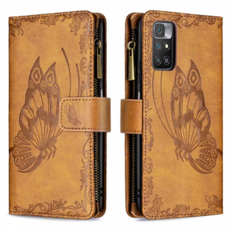 Kotelot Xiaomi Redmi 10 Butterfly Barokki Vetoketjullinen Tasku