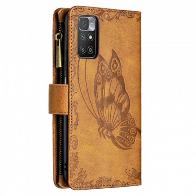 Kotelot Xiaomi Redmi 10 Butterfly Barokki Vetoketjullinen Tasku
