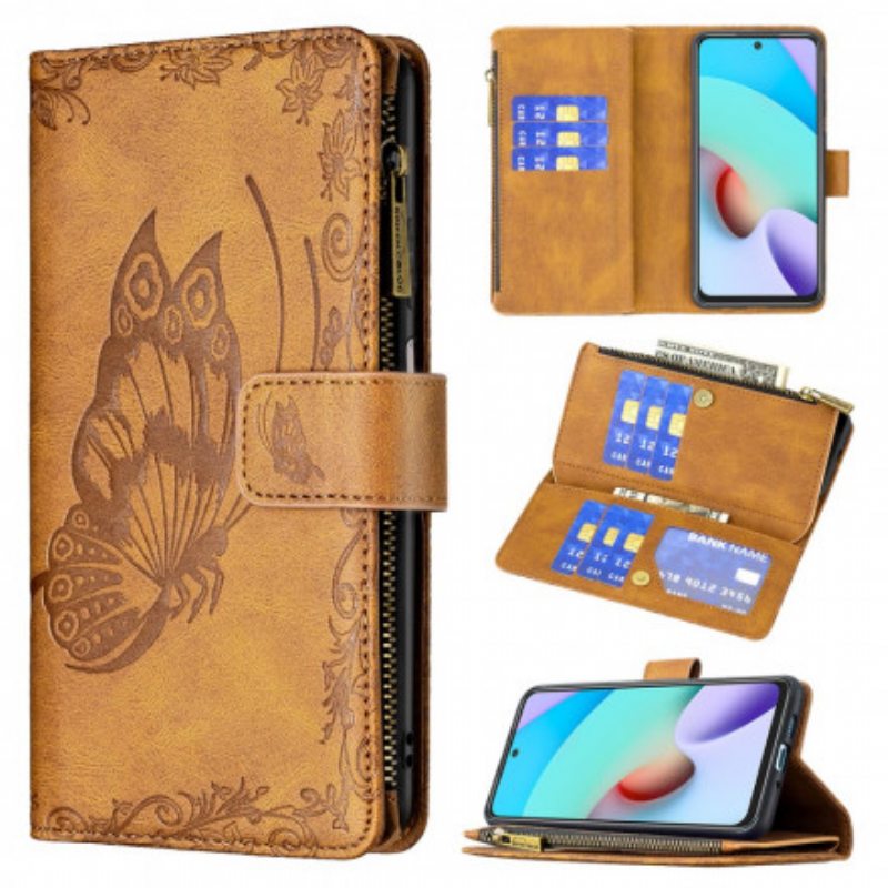 Kotelot Xiaomi Redmi 10 Butterfly Barokki Vetoketjullinen Tasku