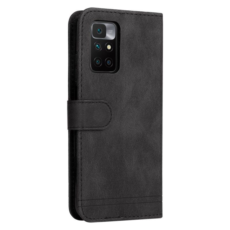 Kotelot Xiaomi Redmi 10 Keinonahkainen Niitti Ja Hihna