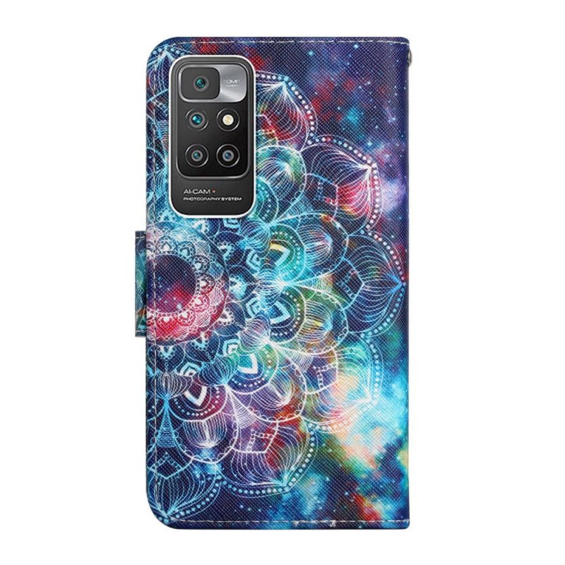 Kotelot Xiaomi Redmi 10 Suojaketju Kuori Flashy Half Mandala Strappy
