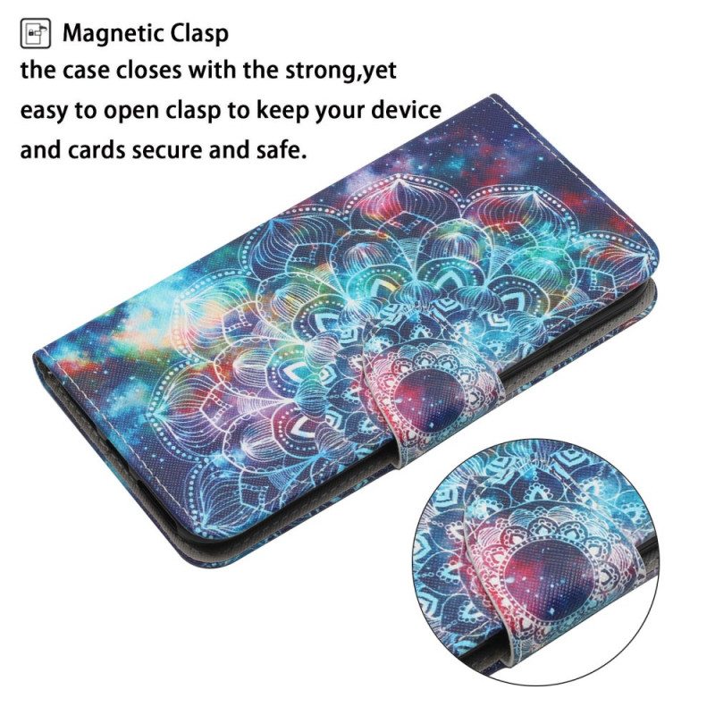 Kotelot Xiaomi Redmi 10 Suojaketju Kuori Flashy Half Mandala Strappy