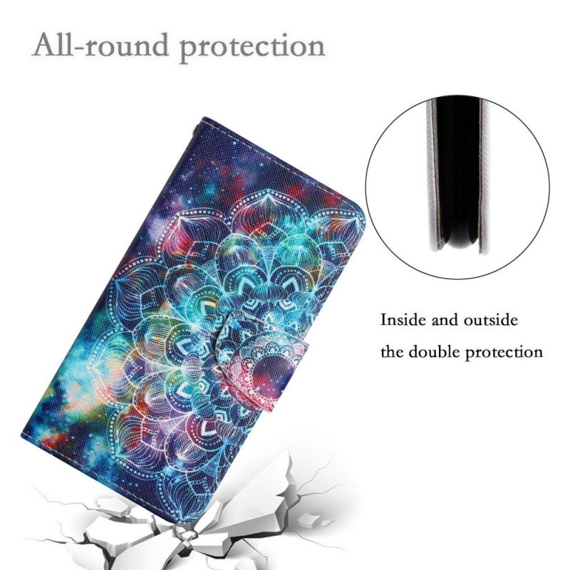 Kotelot Xiaomi Redmi 10 Suojaketju Kuori Flashy Half Mandala Strappy