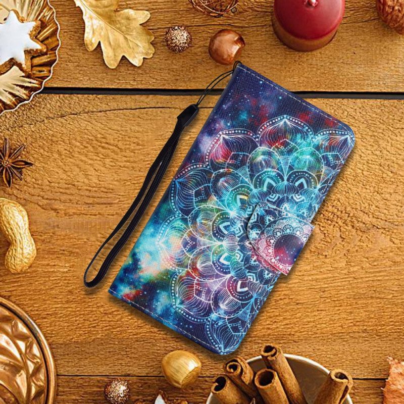Kotelot Xiaomi Redmi 10 Suojaketju Kuori Flashy Half Mandala Strappy