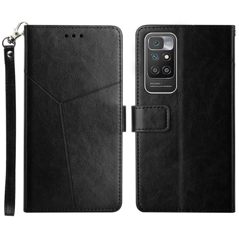 Kotelot Xiaomi Redmi 10 Tyylikäs Nahkainen Geo Y -design