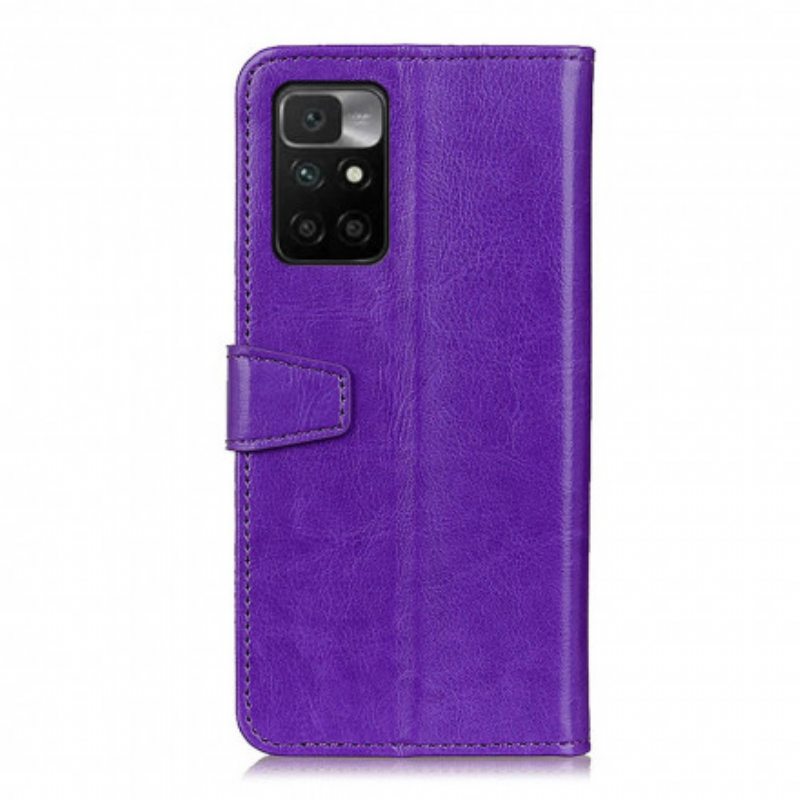Kotelot Xiaomi Redmi 10 Yksinkertainen Kiiltävä Nahkaefekti