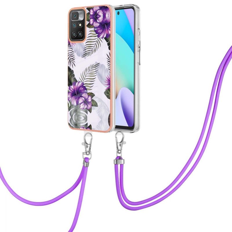 Kuori Xiaomi Redmi 10 Kiristysnyörillä Kukkanauhalla