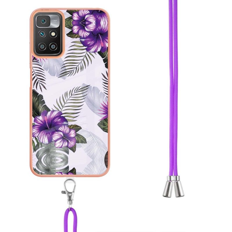 Kuori Xiaomi Redmi 10 Kiristysnyörillä Kukkanauhalla