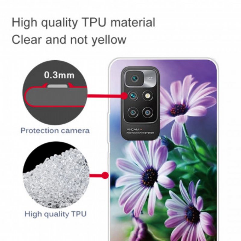 Kuori Xiaomi Redmi 10 Realistisia Kukkia