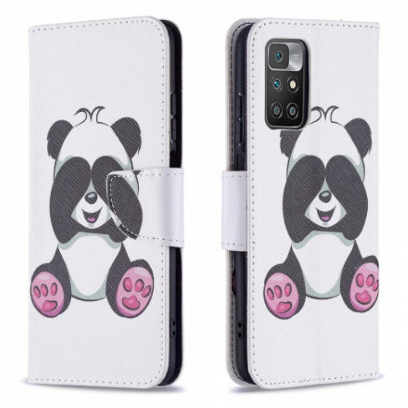 Nahkakotelo Xiaomi Redmi 10 Panda Hauskaa