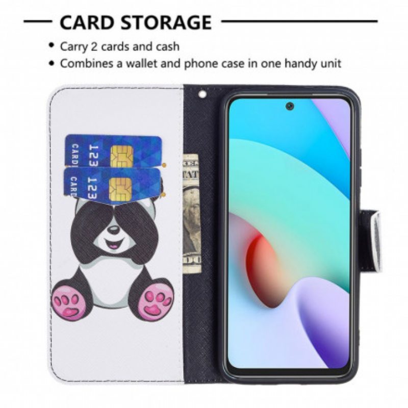 Nahkakotelo Xiaomi Redmi 10 Panda Hauskaa