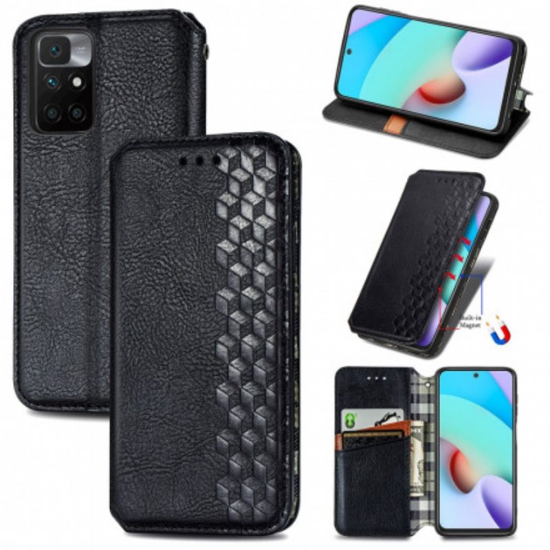 Puhelinkuoret Xiaomi Redmi 10 Kotelot Flip Nahkaefekti Diamond Texture