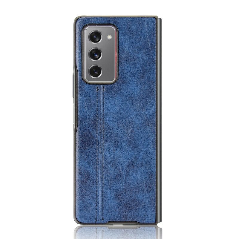 Kuori Samsung Galaxy Z Fold 2 Couture-nahkaefekti
