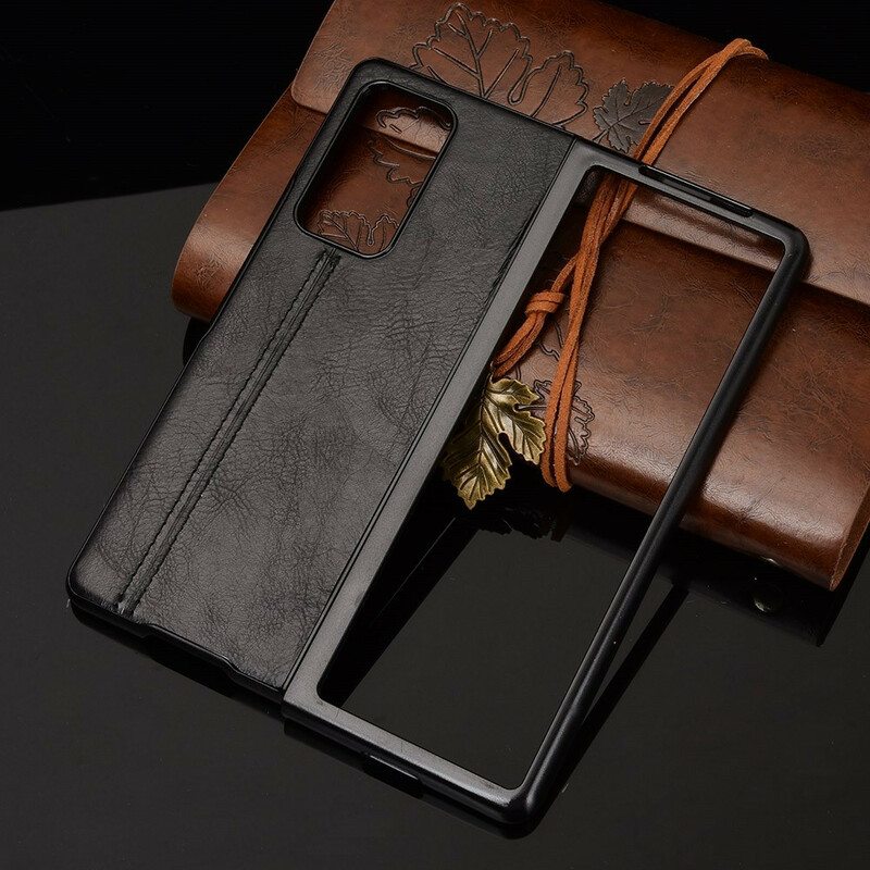 Kuori Samsung Galaxy Z Fold 2 Couture-nahkaefekti