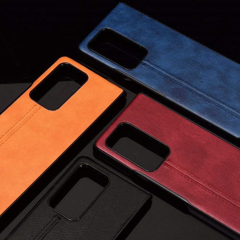 Kuori Samsung Galaxy Z Fold 2 Couture-nahkaefekti