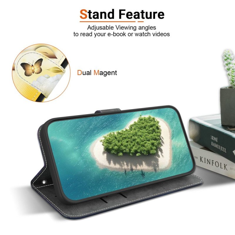 Kotelot Realme 14 Pro 5g Kultaisia Perhosia Ja Valkoisia Kukkia