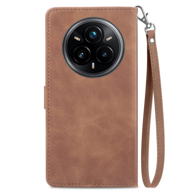 Kotelot Realme 14 Pro 5g Mokkanahkainen Pitsiefekti Pussukka Ja Hihna Suojakuori