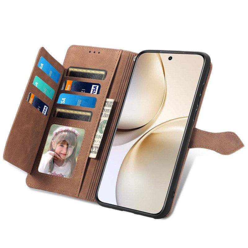 Kotelot Realme 14 Pro 5g Mokkanahkainen Pitsiefekti Pussukka Ja Hihna Suojakuori