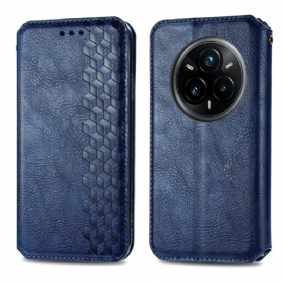 Nahkakotelo Realme 14 Pro 5g Mokkanahkaefekti Timanttireunus