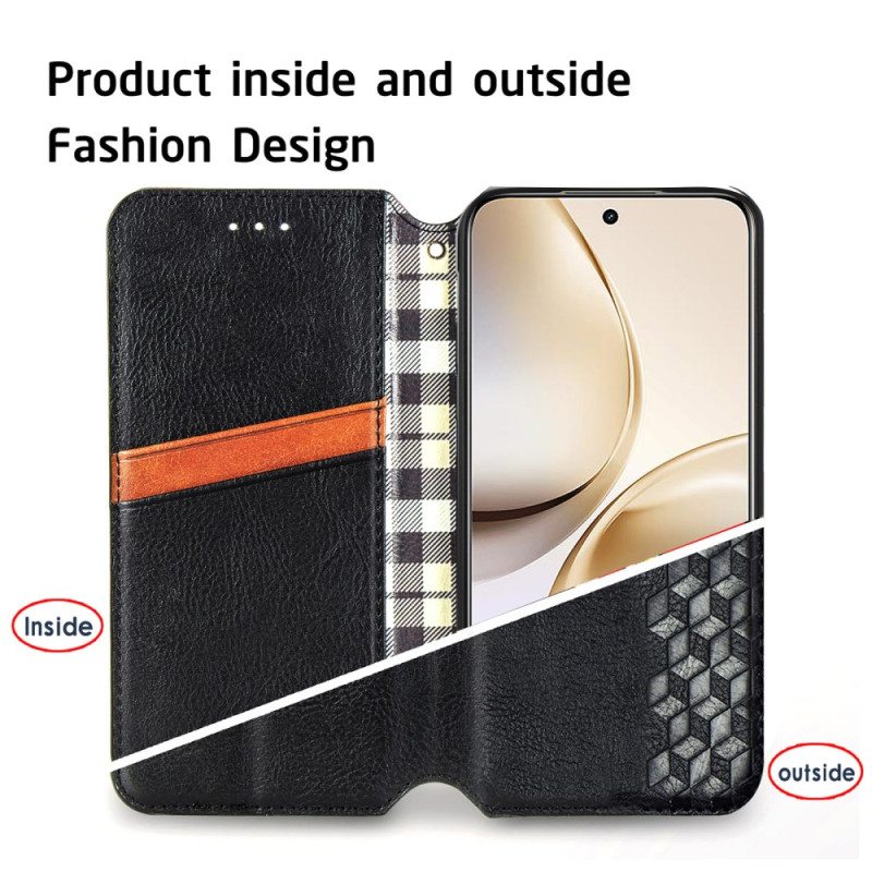 Nahkakotelo Realme 14 Pro 5g Mokkanahkaefekti Timanttireunus