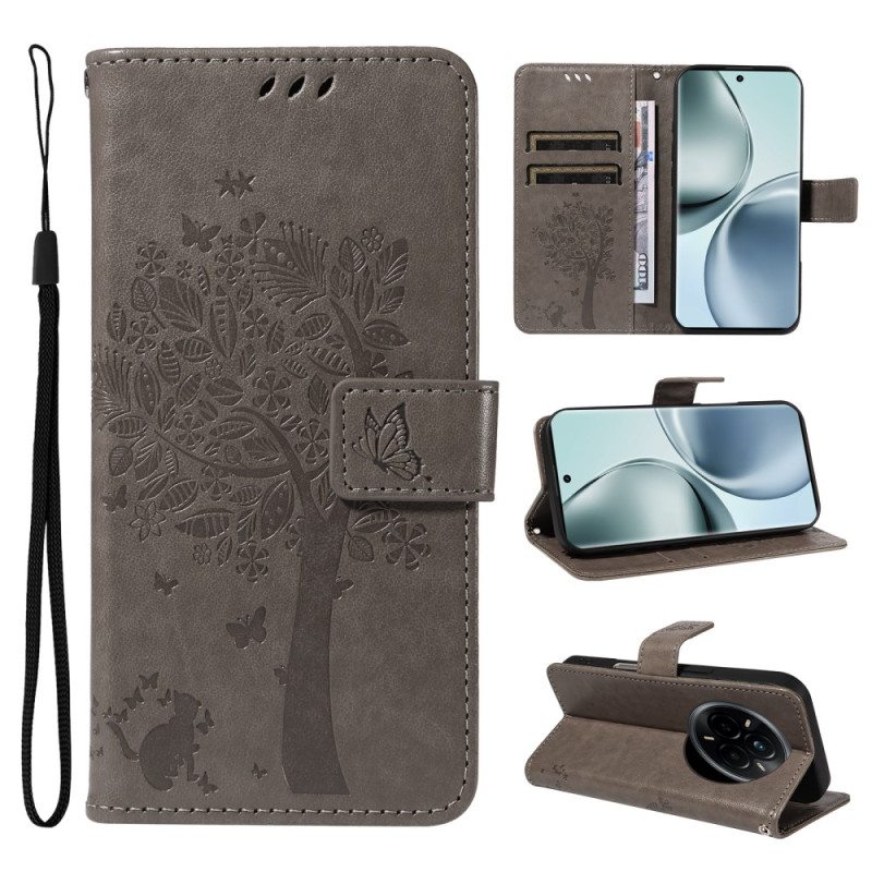 Nahkakotelo Realme 14 Pro 5g Puu Ja Kissa