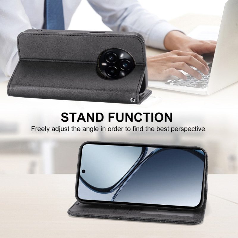 Nahkakotelo Realme 14 Pro 5g Teksturoitu Muotoilu Hummerilukon Hihnalla