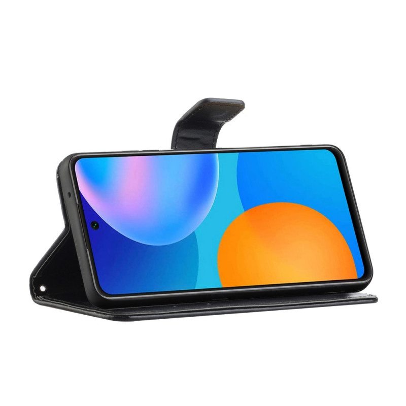 Flip Case Samsung Galaxy M52 5G Suojaketju Kuori Perhoset Ja Kukat -hihna