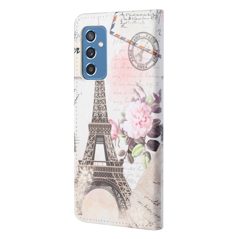 Kotelot Samsung Galaxy M52 5G Retro Eiffel-torni