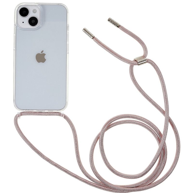 Kuori iPhone 14 Läpinäkyvä Värillisellä Johdolla