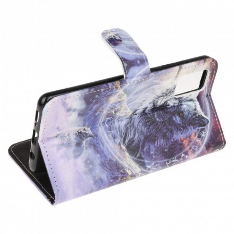Flip Case Samsung Galaxy A32 5G Susi Talvella Kaulanauhan Kanssa