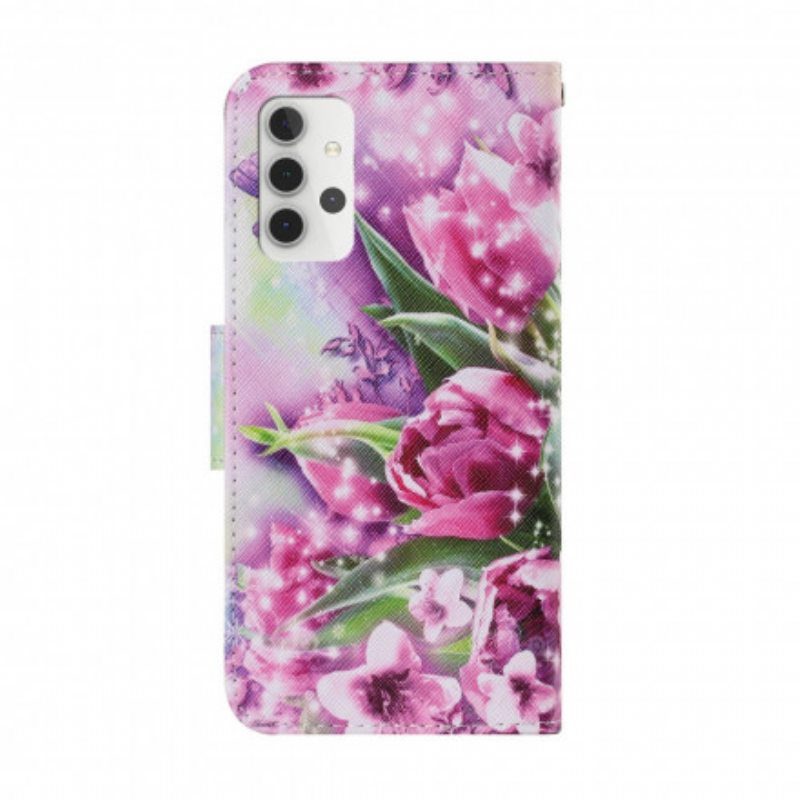Kotelot Samsung Galaxy A32 5G Perhosia Ja Tulppaanit