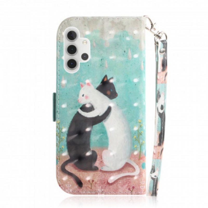 Kotelot Samsung Galaxy A32 5G Suojaketju Kuori Strappy Cat Ystävät