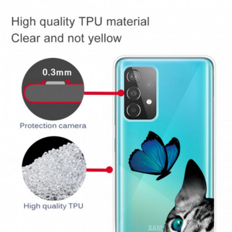 Kuori Samsung Galaxy A32 5G Kissa Ja Perhonen