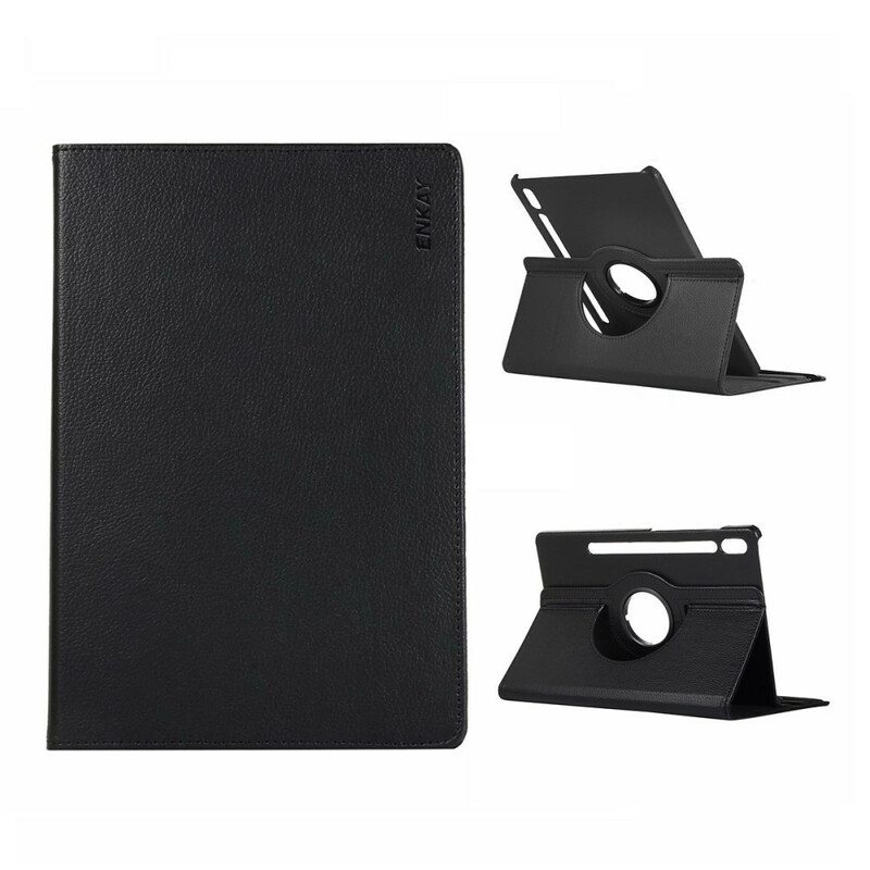 Kuoret Samsung Galaxy Tab S8 / Tab S7 360° Pyörivä Litsi Tekonahka Enkay