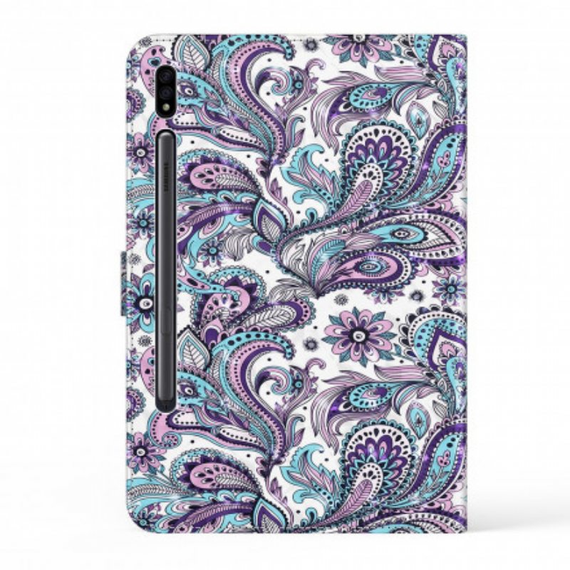 Nahkakotelo Samsung Galaxy Tab S8 / Tab S7 Paisley-kuvio Tekonahkaa