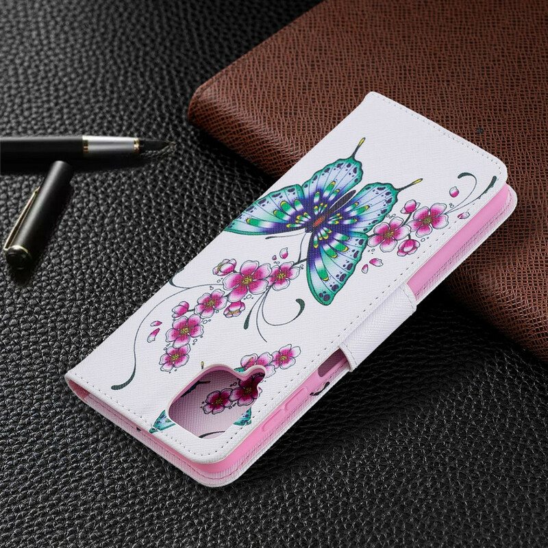 Nahkakotelo Samsung Galaxy M12 / A12 Perhosten Kuninkaat