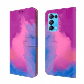 Nahkakotelo Oppo Find X3 Lite Akvarelli
