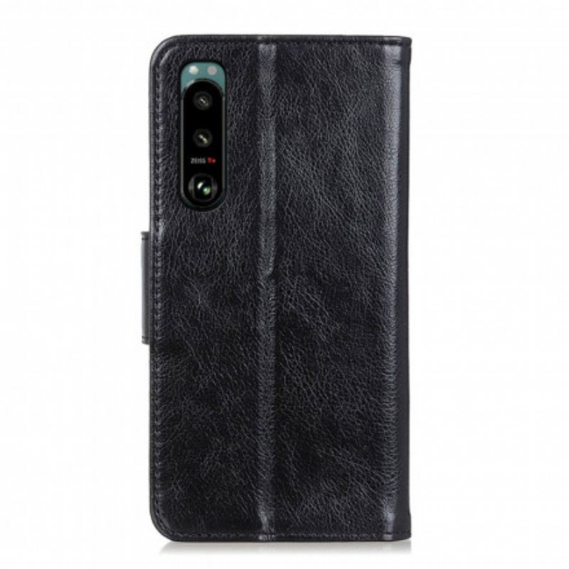 Kotelot Sony Xperia 5 III Halkaistu Nappan Nahka