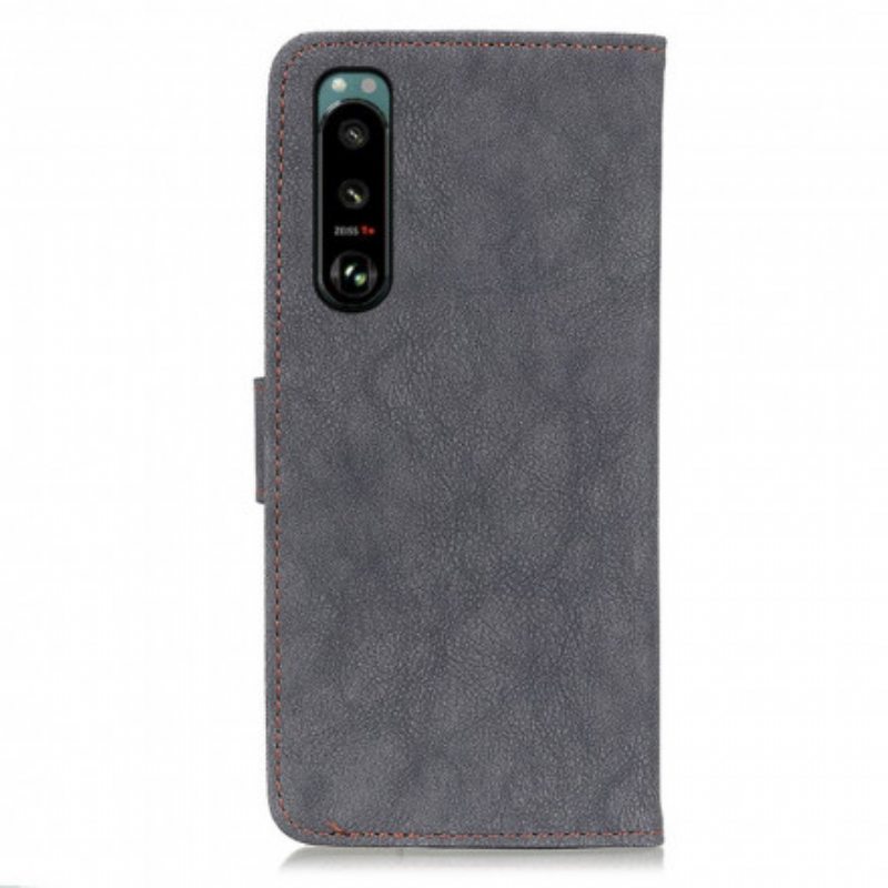 Kotelot Sony Xperia 5 III Khazneh Retro Halkaistu Keinonahka