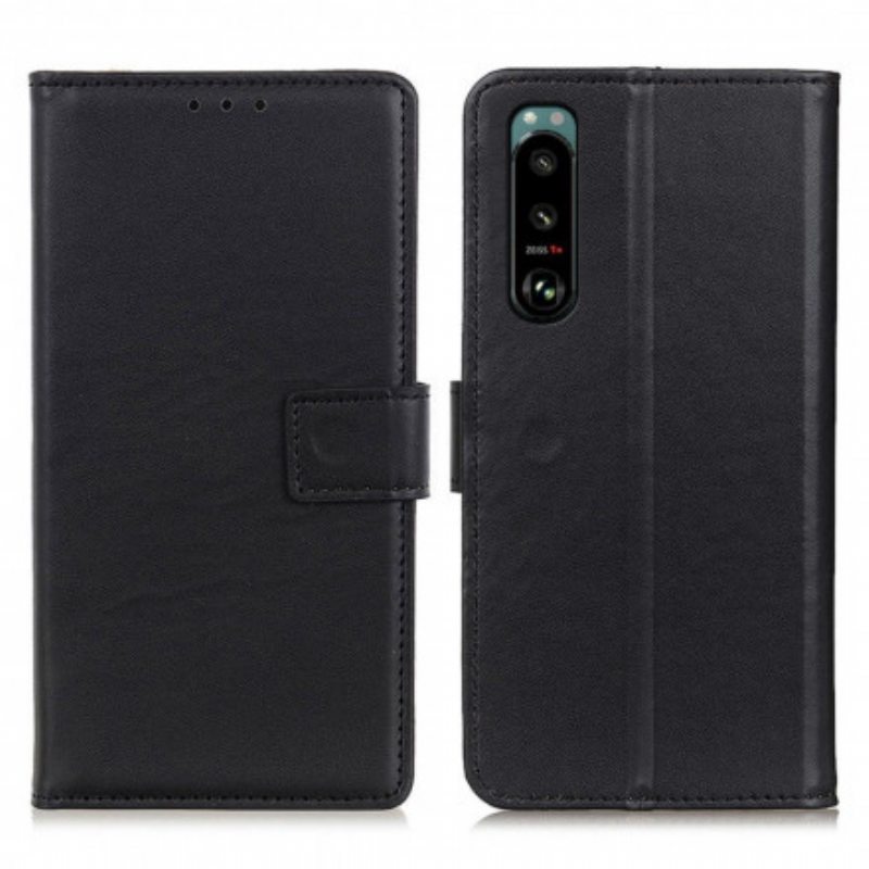 Kotelot Sony Xperia 5 III Tavallista Keinonahkaa