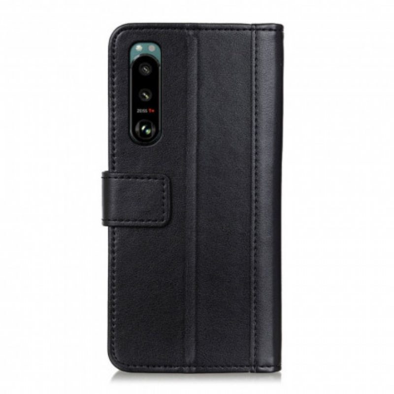 Nahkakotelo Sony Xperia 5 III Värillinen Versio Haljasnahka